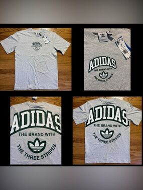 Adidas Originals Varsity T-Shirt, crewneck tee w big logo on back men’s sz S NEW